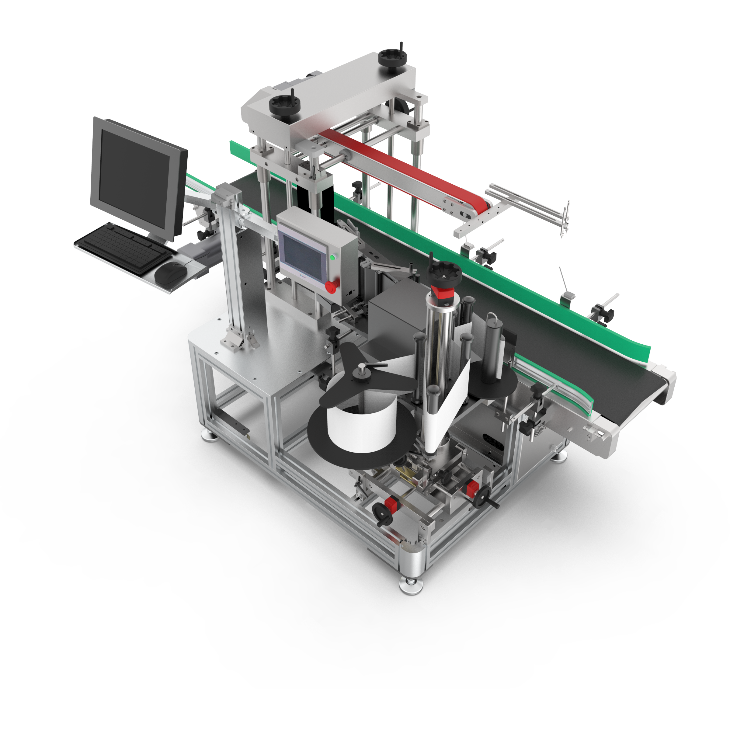 实时打印滚贴侧面贴标机