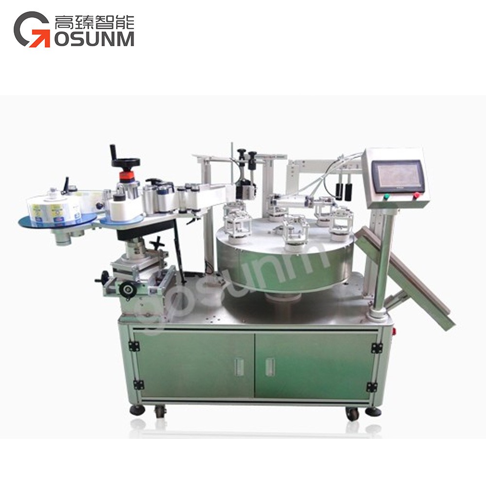 全自动转盘式四面贴标机